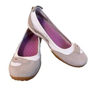 Privo by Clarks Comfort Flats Women's Size 7.5 Leather Walking Shoe Arch Gray